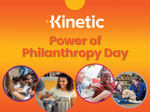 PhilanthropyDay_PPT_photos Power of Philanthropy Virtual Summit event logo, sponsored by Kinetic and Bloch School of Management