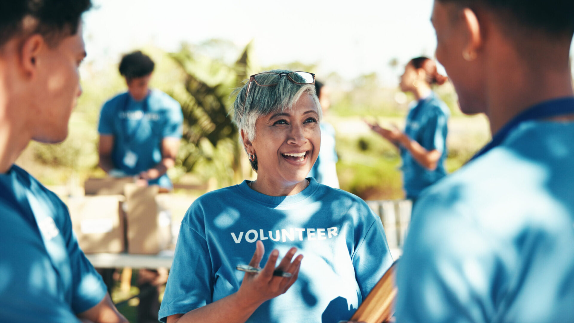 woman volunteering at event